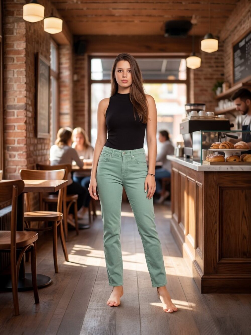 NWT J.Crew Essential Straight Jean in All-Day Stretch - Green Size 30 MSRP $128